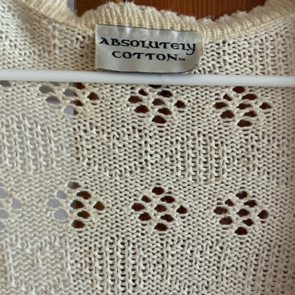 Lace Knit Cream Cardigan - Picture 3 of 3